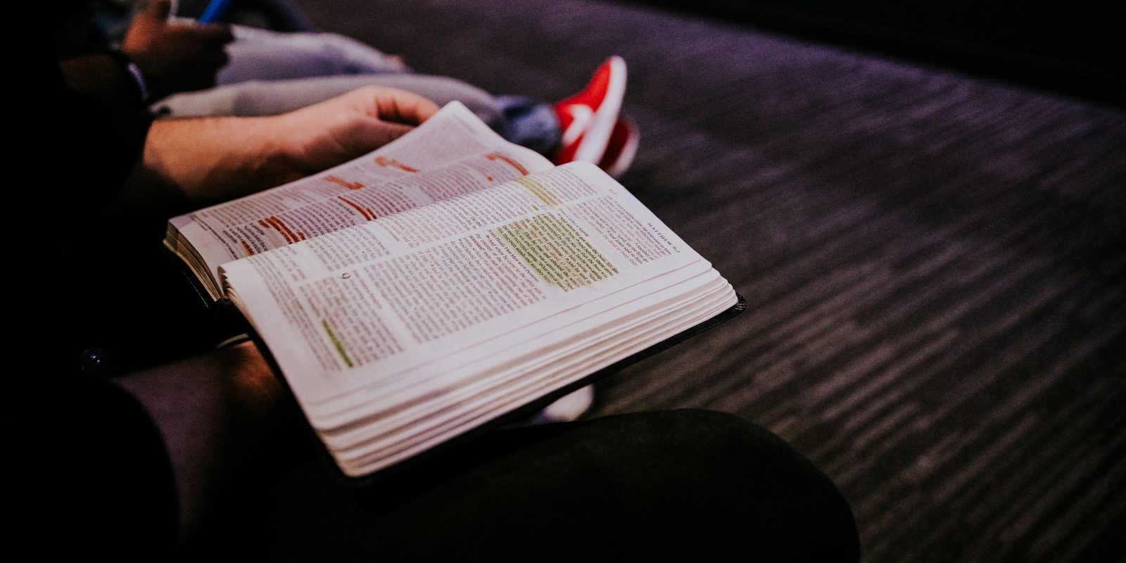 person reading book